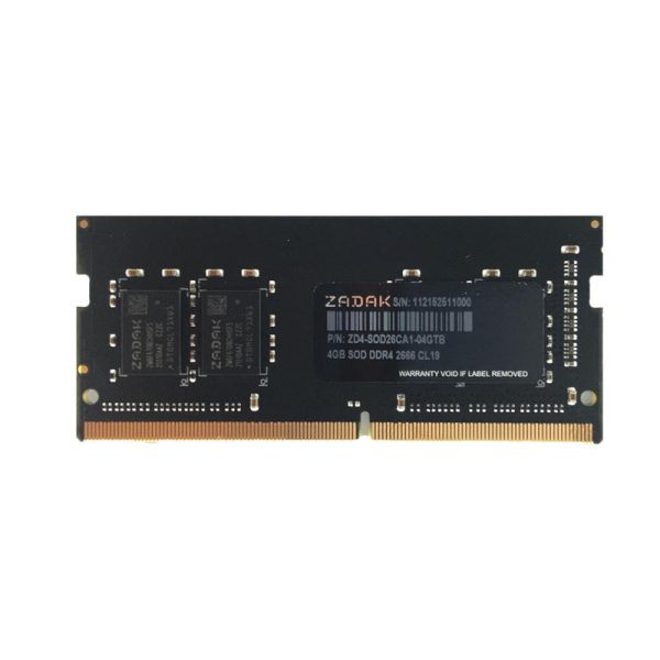 رم لپتاپ DDR4دو کاناله 2666 مگاهرتز CL19 زاداک مدلZD4-SOD26CA1-04GTB1 ظرفیت 4 گیگابایت