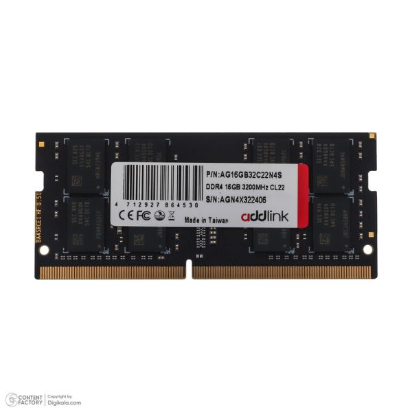 رم لپ تاپ DDR4 تک کاناله 3200 مگاهرتز ادلینک مدل Spider N4 ظرفیت 16 گیگابایت