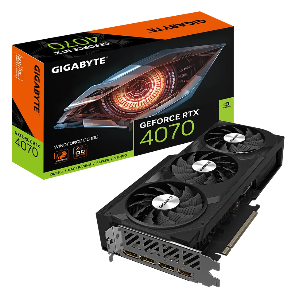 کارت گرافیک گیگابایت مدل RTX 4070 WINDFORCE OC 12GB