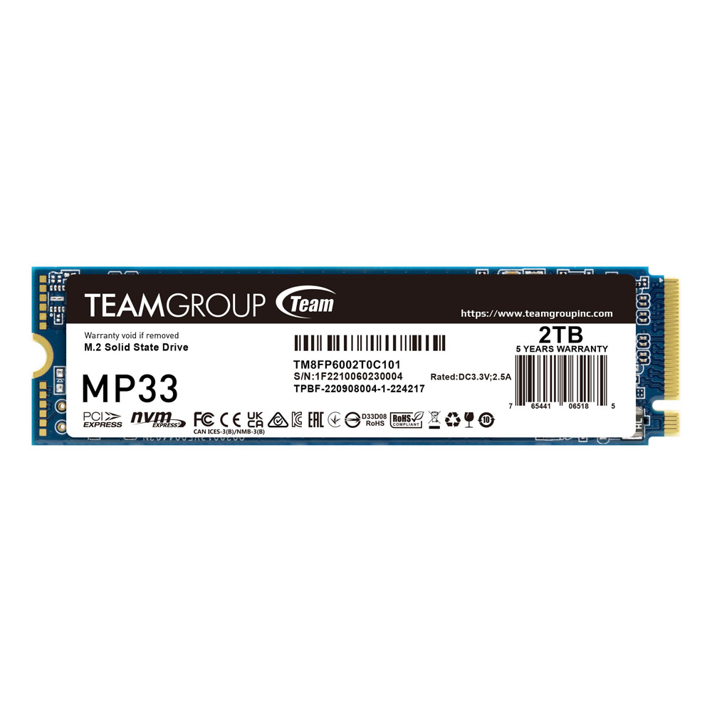 اس اس دی اینترنال تیم گروپ TeamGroup MP33 M.2 PCIe SSD – مدل TM8FP6002T0C101 (ظرفیت ۲ ترابایت) 1 اس اس دی اینترنال تیم گروپ TeamGroup MP33 M.2 PCIe SSD – مدل TM8FP6002T0C101 (ظرفیت ۲ ترابایت)