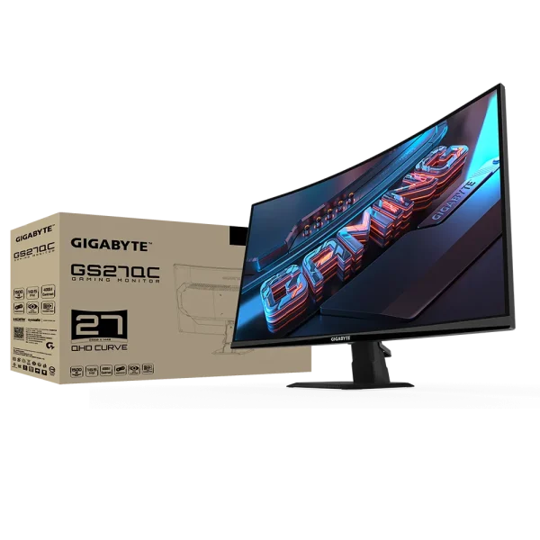مانیتور 27 اینچ گیمینگ گیگابایت مدل GS27QC-EK