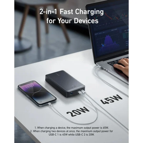 پاوربانک انکر مدل A1379 Anker 537 ظرفیت 24000 میلی آمپر ساعت