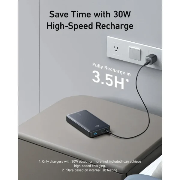 پاوربانک انکر مدل A1379 Anker 537 ظرفیت 24000 میلی آمپر ساعت