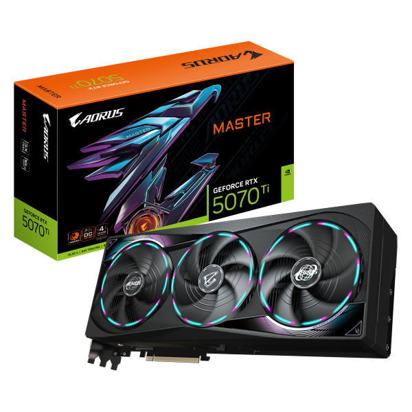 کارت گرافیک GIGABYTE AORUS GeForce RTX 5070 Ti MASTER 16G (GV-N507TAORUS M-16GD)