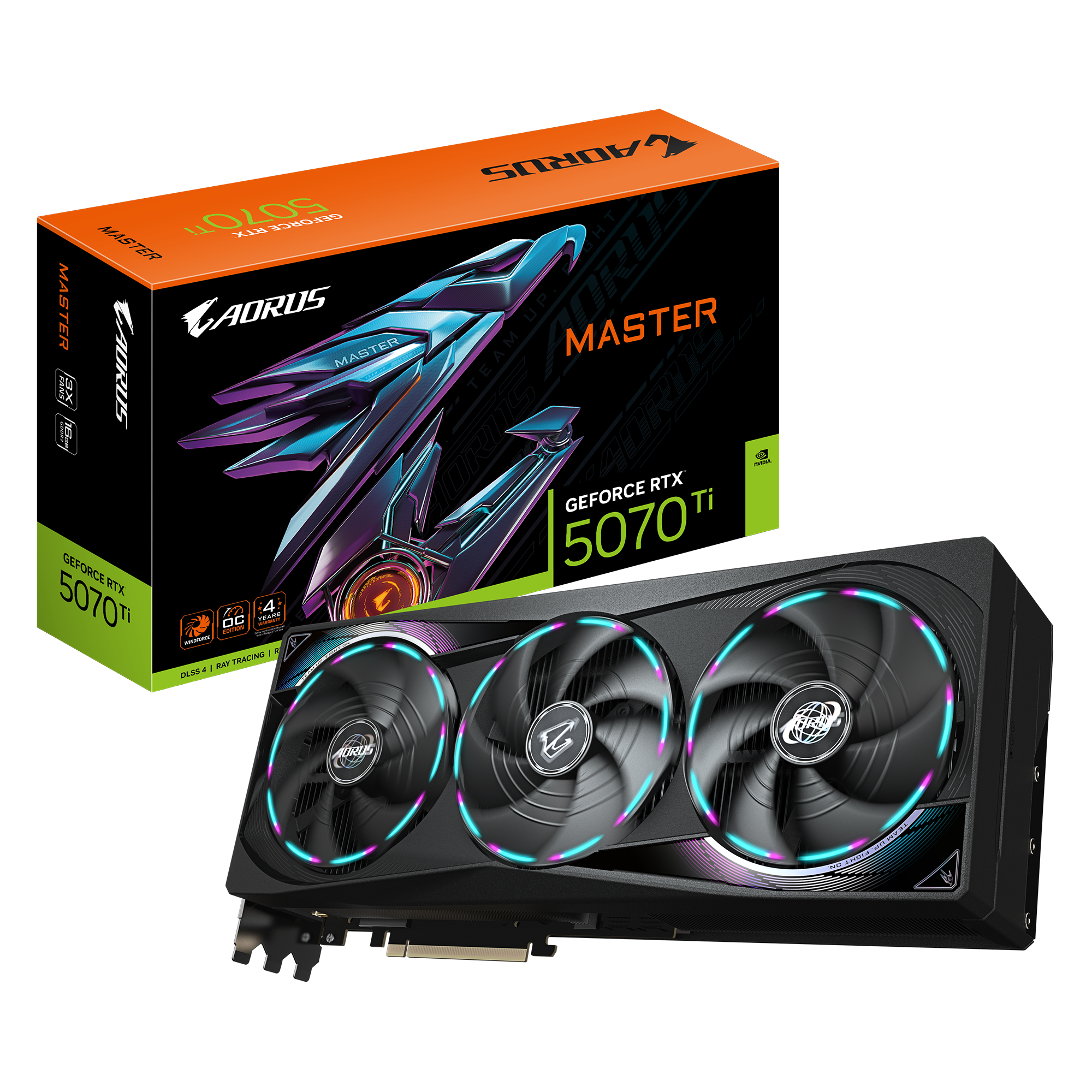 کارت گرافیک GIGABYTE AORUS GeForce RTX 5070 Ti MASTER 16G (GV-N507TAORUS M-16GD)