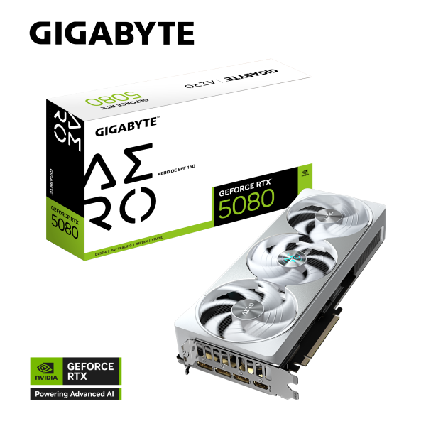 کارت گرافیک GIGABYTE AERO GeForce RTX 5080 OC SFF 16G (مدل GV-N5080AERO OC-16GD)