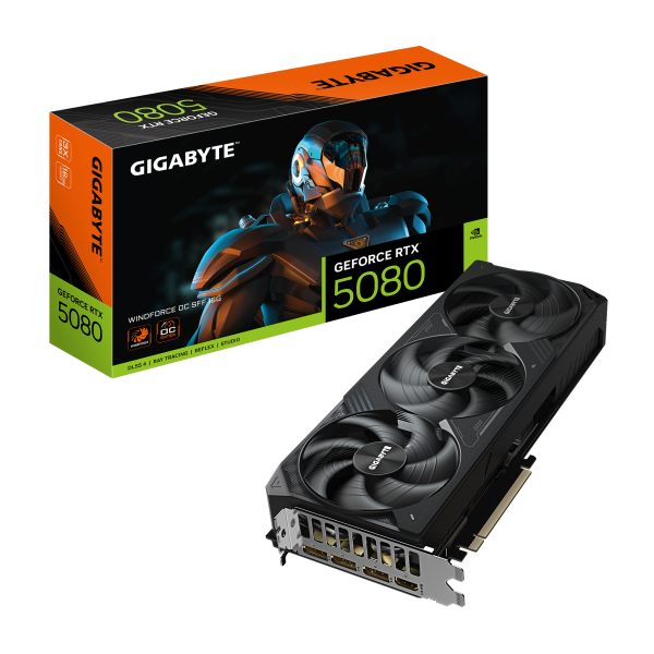 کارت گرافیک Gigabyte GeForce RTX 5080 WINDFORCE OC 16G (GV-N5080WF3OC-16GD)