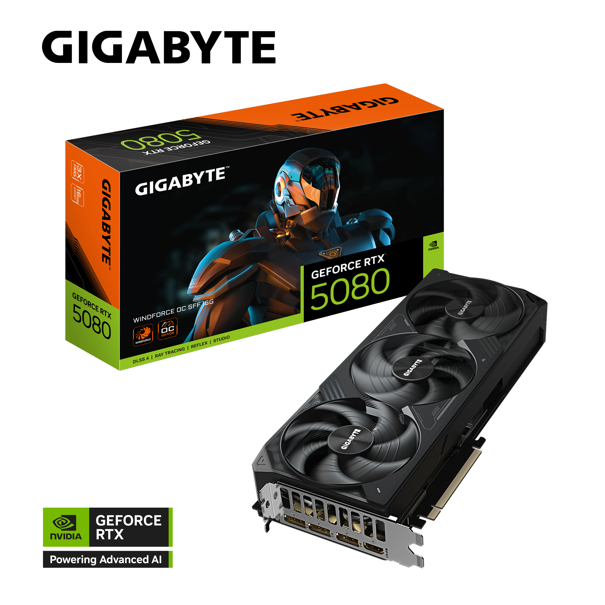 کارت گرافیک Gigabyte GeForce RTX 5080 WINDFORCE OC 16G (GV-N5080WF3OC-16GD)