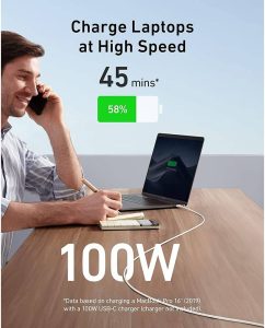 کابل USB-C به لایتنینگ انکر ANKER A8833H21 سفید 180 سانتی‌متر