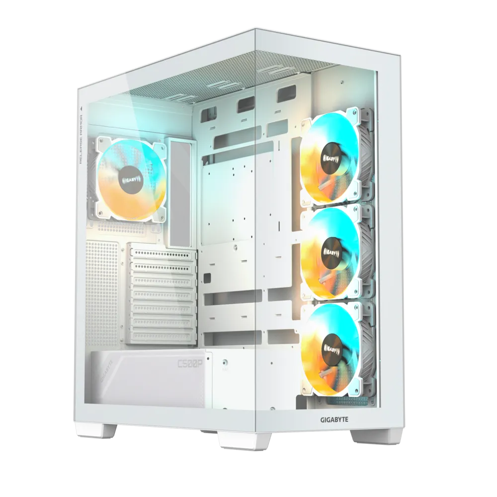 کیس گیمینگ گیگابایت C500 PANORAMIC STEALTH ICE 3 نمای پانورامیک کیس گیگابایت C500