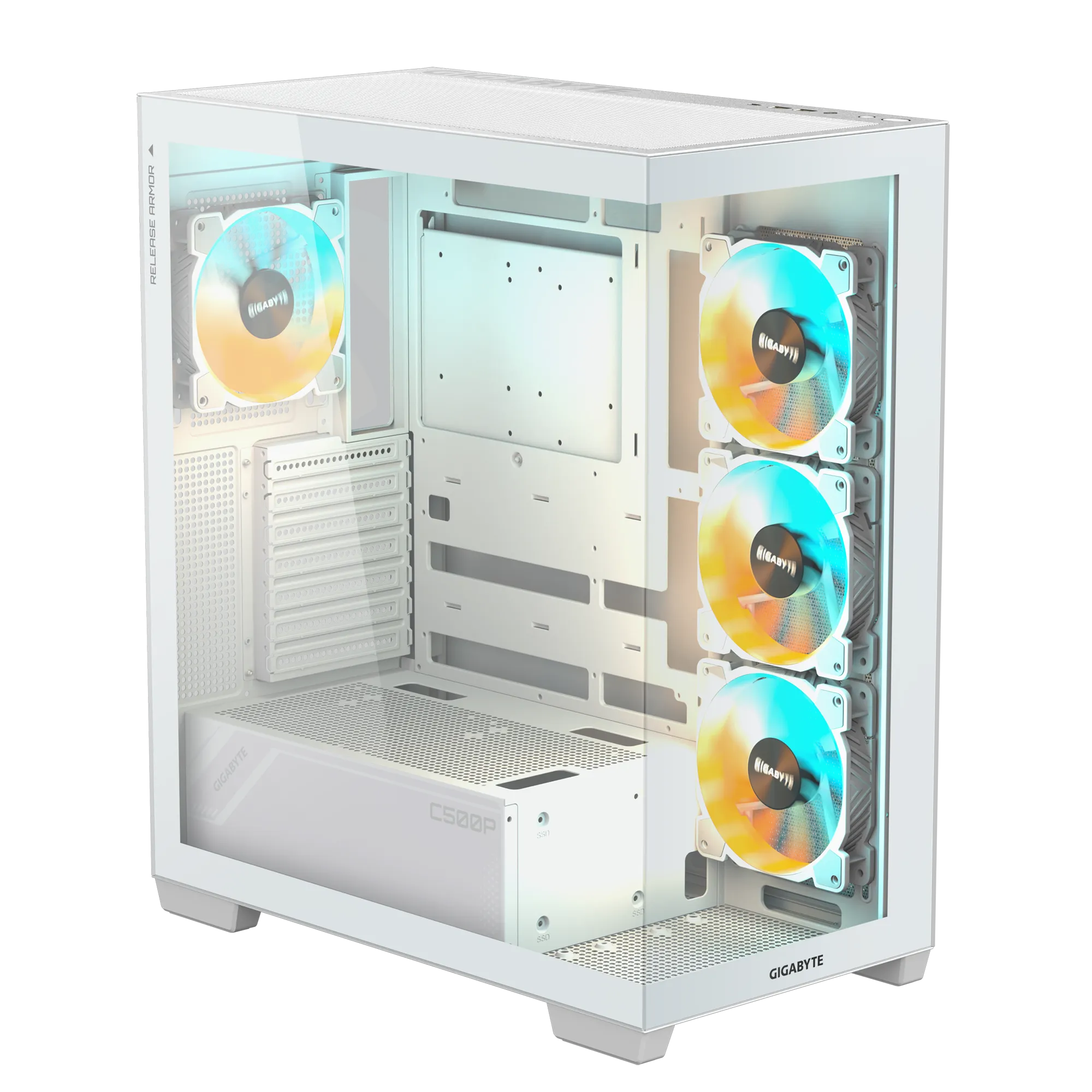 کیس گیمینگ گیگابایت C500 PANORAMIC STEALTH ICE 7 کیس گیمینگ گیگابایت C500 PANORAMIC STEALTH ICE